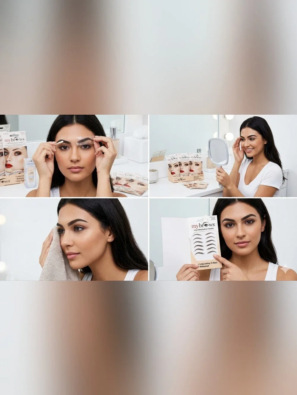 myBrows Long-Lasting Eyebrow Transfers — Dark Brown